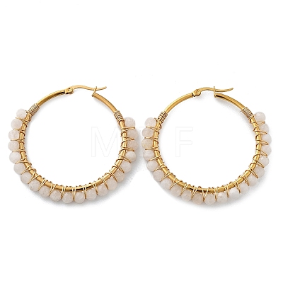 Beaded Hoop Earrings EJEW-JE03830-01-1