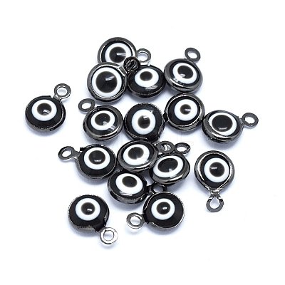 Handmade Evil Eye Lampwork Charms KK-F764-13B-01-1