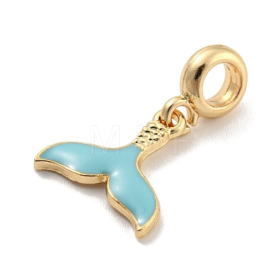 Rack Plating Alloy Enamel Fishtail European Dangle Charms FIND-B034-49G-03-1