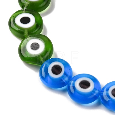 Chakra Theme Handmade Evil Eye Lampwork Beads Strands LAMP-G164-07C-1