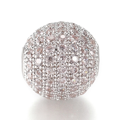 CZ Jewelry Brass Micro Pave Cubic Zirconia Round Beads LS-ZIRC-M024-06P-1