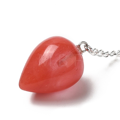 Cherry Quartz Glass Dowsing Pendulums G-R492-01S-05-1