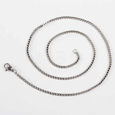 304 Stainless Steel Box Chain Necklace Making STAS-P046-08P-1