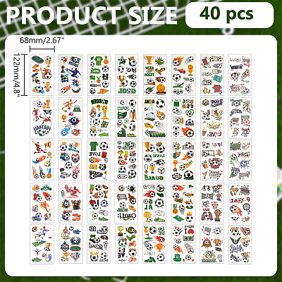 40Pcs 4 Styles Sports Theme Temporary Tattoos DIY-ME0003-79-1