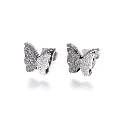 304 Stainless Steel Stud Earrings EJEW-H367-19P-1