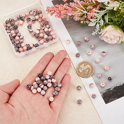 Natural Pink Zebra Jasper Beads G-OC0001-22-6mm-1
