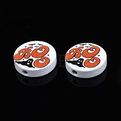 Halloween Printed Natural Wood Beads WOOD-T021-80-1