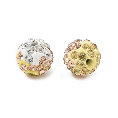 Handmade Polymer Clay Rhinestone Beads RB-CBAFAF8-01C-1