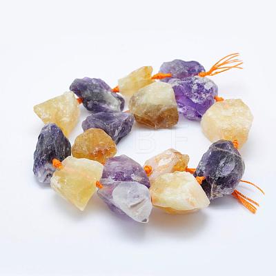 Rough Natural Amethyst and Citrine Beads Strands G-K203-60-1
