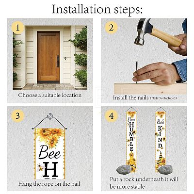 Hanging Polyester Banner Sign for Home Office Front Door Porch Welcome Decorations HJEW-WH0011-20K-1