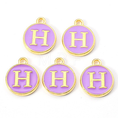 Golden Plated Alloy Enamel Charms ENAM-S118-10H-1