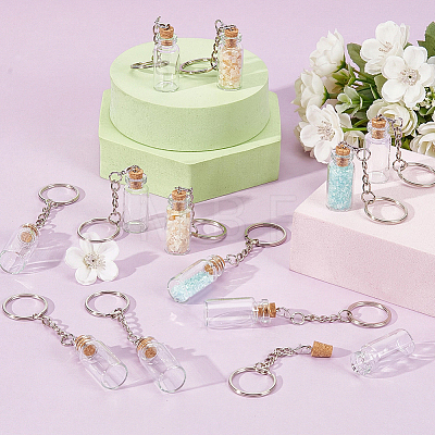 20Pcs Glass Bottle Keychain KEYC-UN00025-1