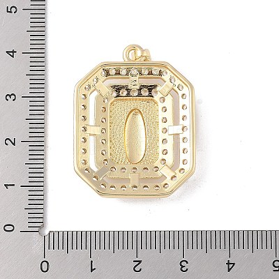Brass Cubic Zirconia Pendants KK-Z050-32G-01-1