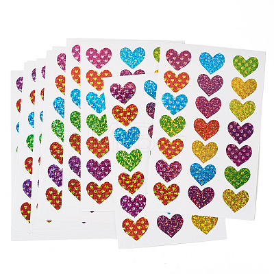 Heart Plastic Stickers DIY-TADJ0002-006A-1