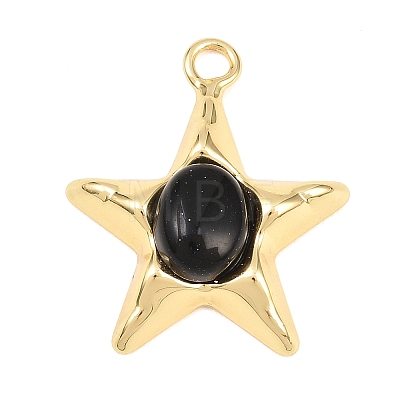 Synthetic Blue Goldstone Pendants GG-G001-01G-11-1