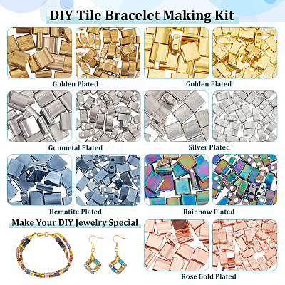  DIY Tile Bracelet Making Kit DIY-NB0008-91-1