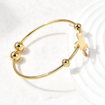 201 Stainless Steel Cuff Bangles BJEW-Z151-02G-03-1