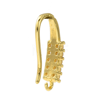 Rack Plating Brass Pave Cubic Zirconia Earring Hooks KK-O143-17G-1