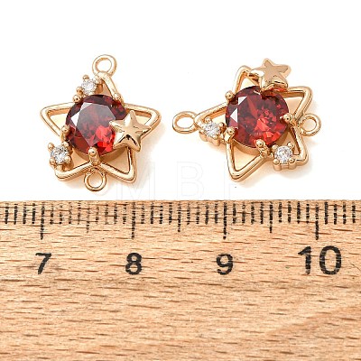 Brass Pave Cubic Zirconia Connector Charms CU-CBAEC99-13G-01-1