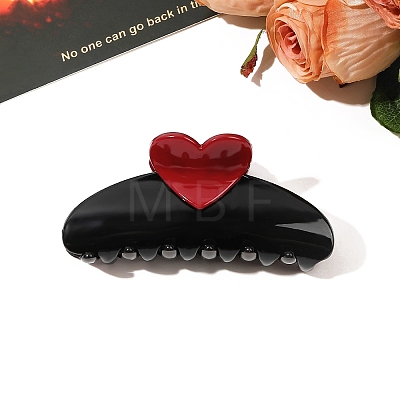 Heart Plastic Claw Hair Clips PW-WG64998-07-1