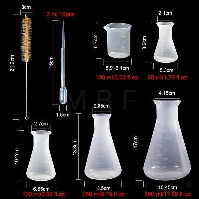 GLOBLELAND Plastic Beaker Sets TOOL-GB0001-01-1