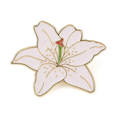 Flower Golden Enamel Pins JEWB-K012-07B-G-1