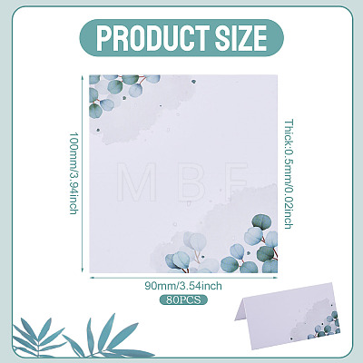 80Pcs Rectangle Paper Table Place Cards AJEW-TA0003-64A-1