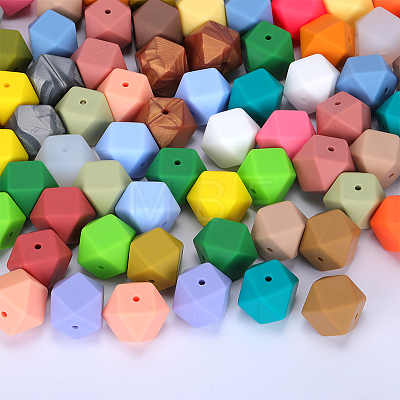 Hexagonal Silicone Beads SI-JX0020A-83-1