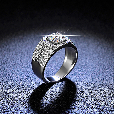 Rhodium Plated 925 Sterling Silver Micro Pave Cubic Zirconia Finger Rings WGBE16F-21-1