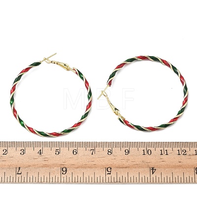 Alloy Enamel Hoop Earrings LS-EJEW-H173-05G-1