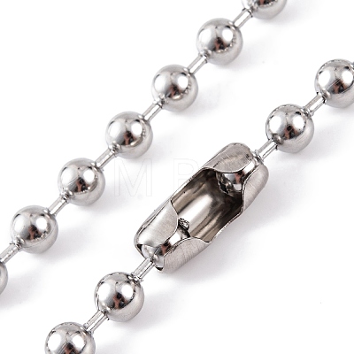 Non-Tarnish 304 Stainless Steel Ball Chain Necklaces for Women NJEW-G135-01C-P-1