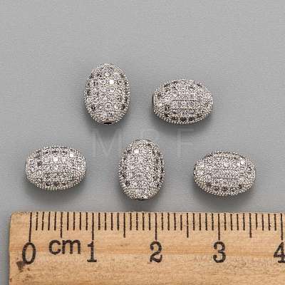 Brass Micro Pave Cubic Zirconia Beads ZIRC-F001-54P-1