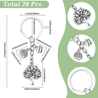 20Pcs Alloy Keychains KEYC-SC00047-1