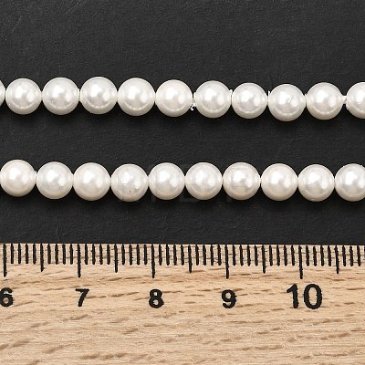 Electroplated Shell Pearl Beads Strands BSHE-K017-5mm-1