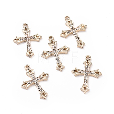 Alloy Crystal Rhinestone Pendants ALRI-H004-38KCG-1