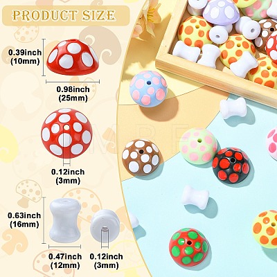 40Pcs 2 Styles Opaque Acrylic Beads MACR-CJ0002-49-1