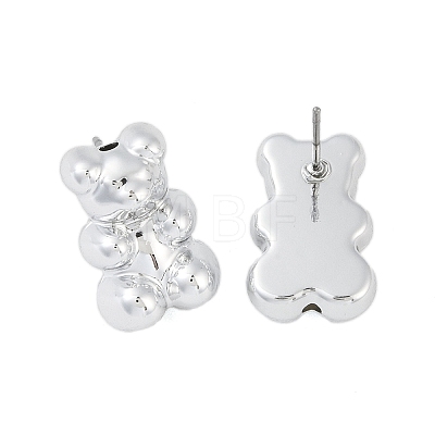 Bear CCB Plastic Stud Earrings for Women EJEW-Q382-04B-P-1