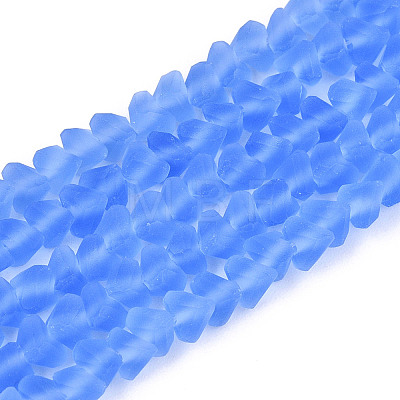 Frosted Transparent Glass Beads Strands GLAA-N016-4mm-05-1