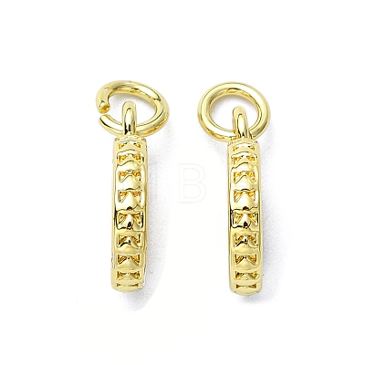 Rack Plating Brass Micro Pave Clear Cubic Zirconia Pendants KK-R157-06G-1