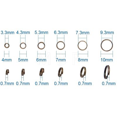 Brass Split Rings and Brass Ring Assistant Tool KK-PH0034-52AB-1