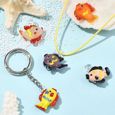 5Pcs 5 Colors Handmade Lampwork Pendants LAMP-FS0001-80A-1