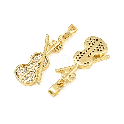 Brass Micro Pave Clear Cubic Zirconia Pendants CU-CBABDE1-16G-1