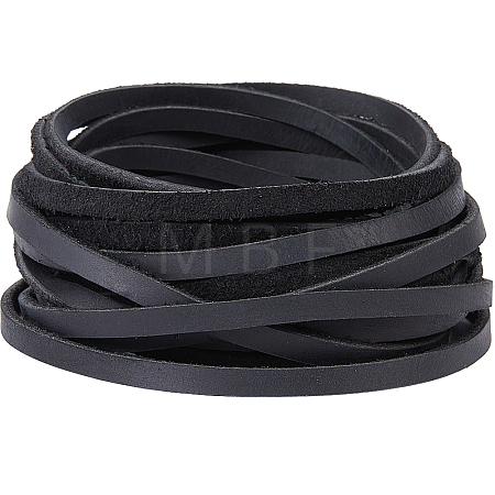 Flat Cowhide Leather Jewelry Cord LC-GF0001-10A-04-1