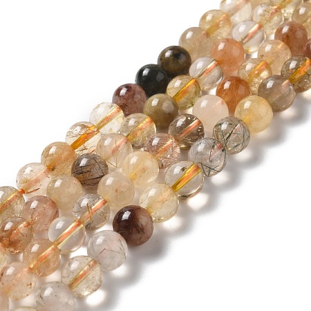 Natural Rutilated Quartz Beads Strands G-B029-B02-03-1