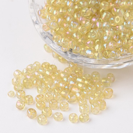Transparent Rainbow Colours Round Glass Seed Beads X-SEED-A007-4mm-162-1