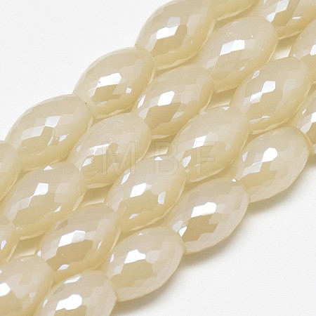 Electroplate Glass Beads Strands EGLA-Q089-B02-1