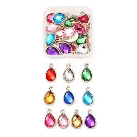 30Pcs UV Plating ABS Plastic Pendants KY-FS0001-01-1