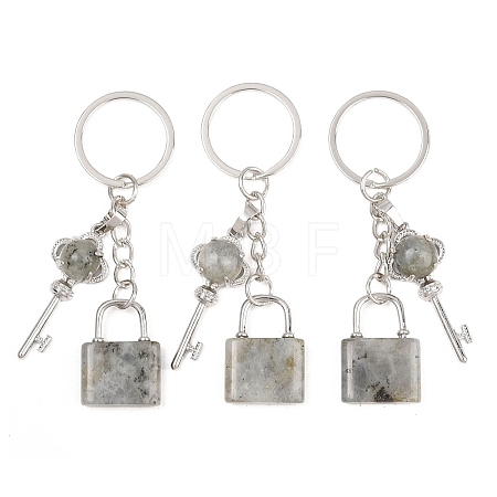 Natural Labradorite Pendant Keychains KEYC-A016-01P-14-1