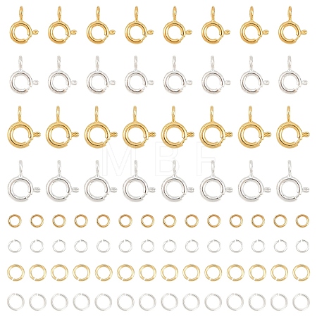 20Pcs 2 Styles Brass Spring Ring Clasps KK-YW0004-53-1