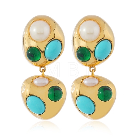 Alloy Dangle Stud Earrings UQ1707-5-1